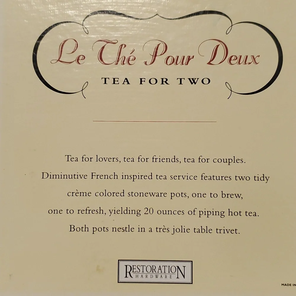 Restoration Hardware French Inspired Vintage Tea For Two Teapots